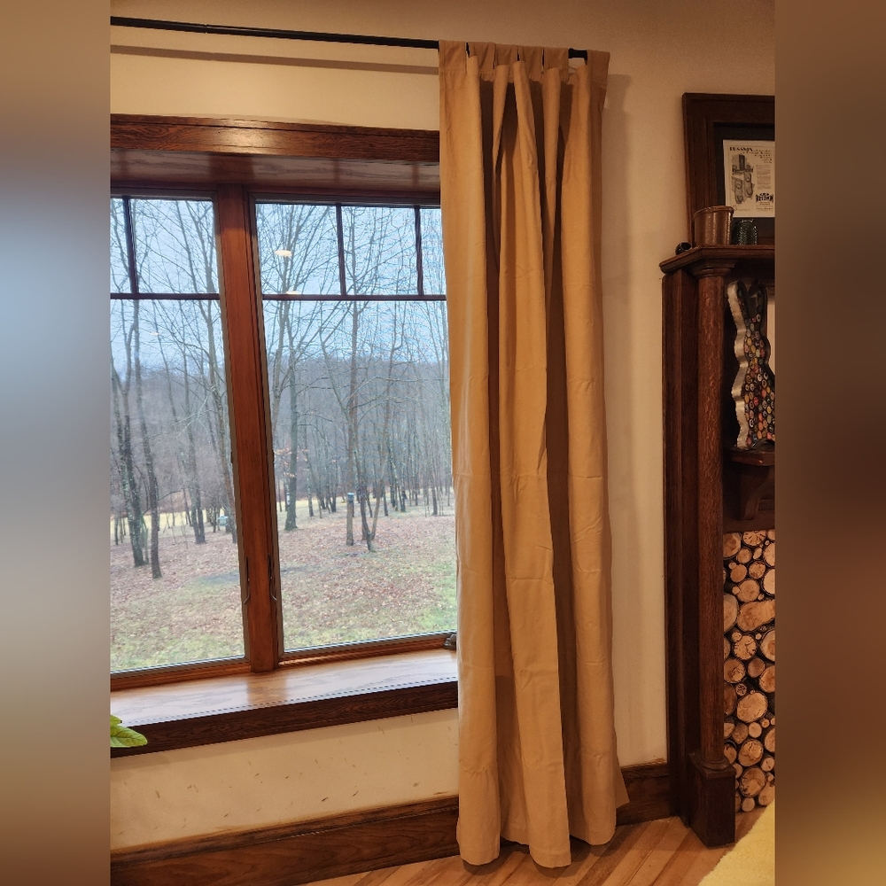 Restoration Hardware Tab Top Curtains Tan 50 x 96